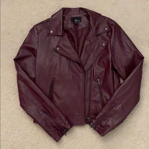 Burgundy Moto Jacket